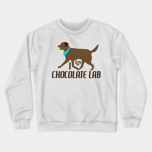 Chocolate Lab Pattern in Blue Chocolate Labs with Hearts Dog Patterns Crewneck Sweatshirt